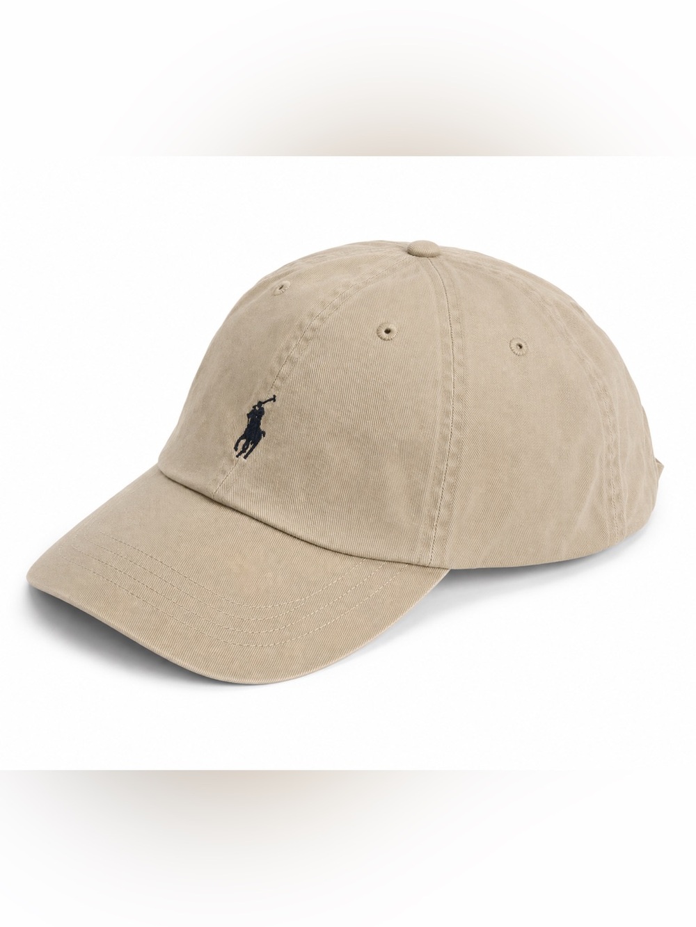 Men’s Polo Ralph Lauren Khaki Chino Baseball Cap Navy Pony Adjustable Buckle